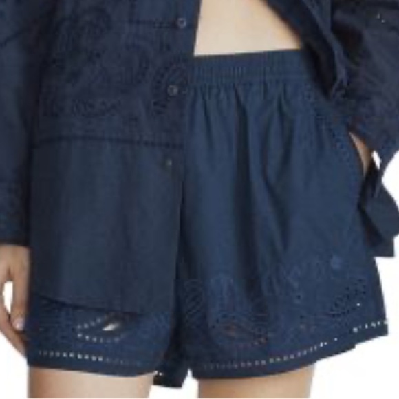 Navy Eyelet Jacket and Shorts Set - Picture 5 of 6
